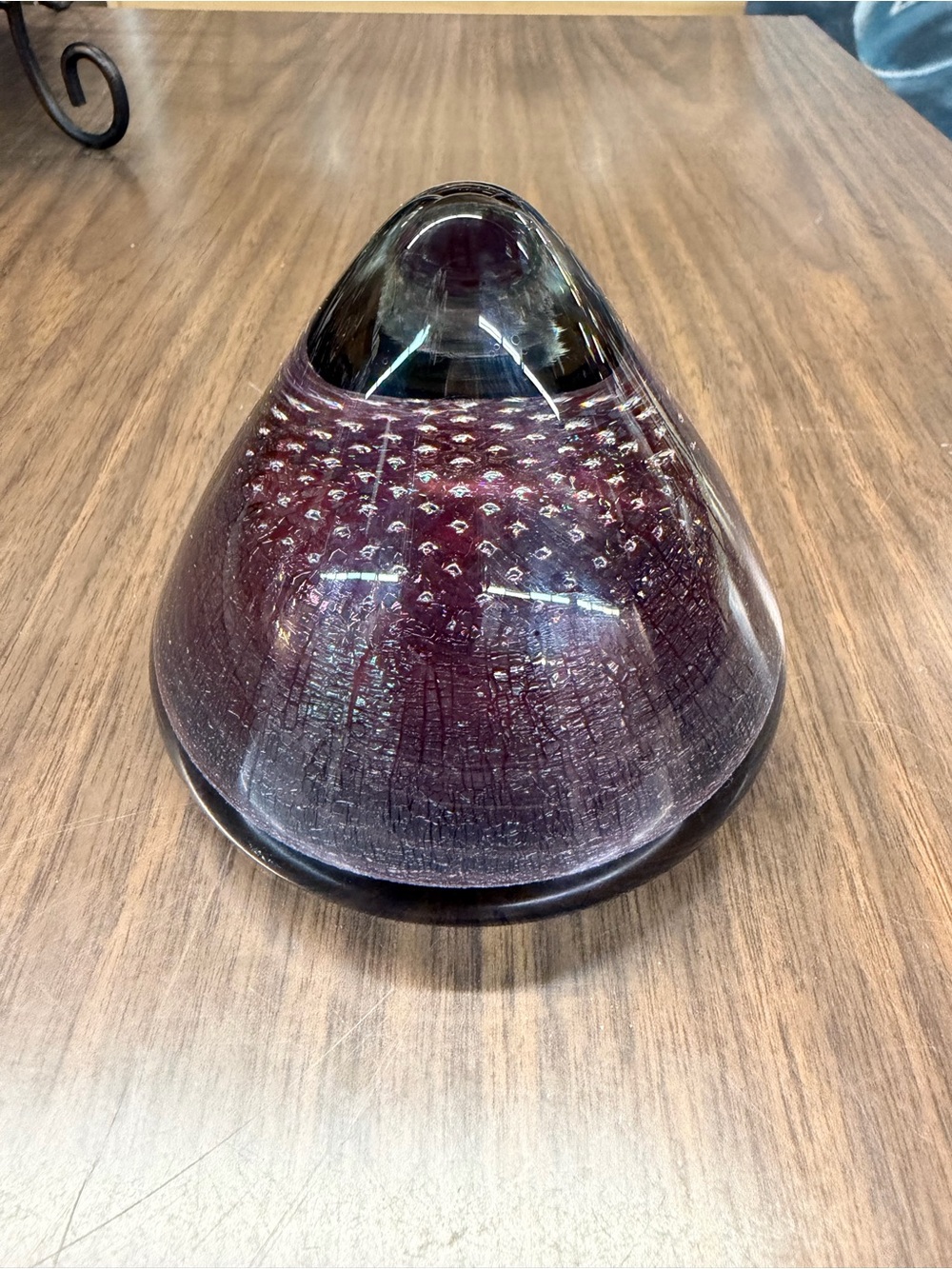 HL Murat Art Glass Conical Hand Blown Paperweight 1999 - Picture 2 of 5